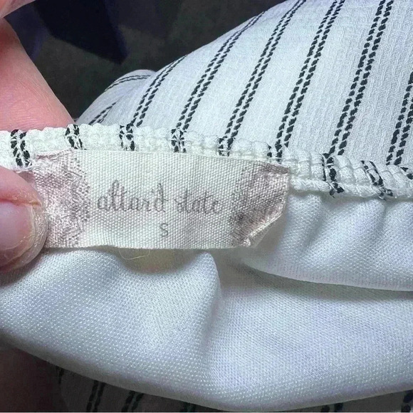 Altard State Off Shoulder Striped Boho Top Size Small Bell Sleeve Peasant - Picture 3 of 7